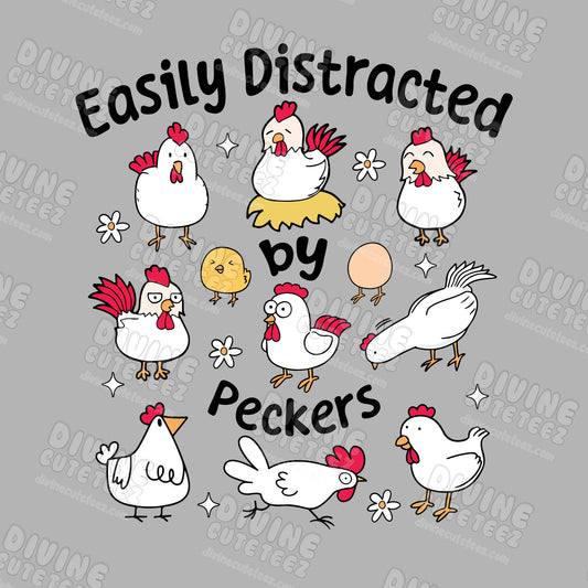 Easily Distracted Chickens DTF Transfer