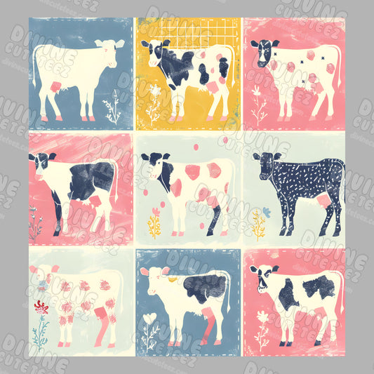 Cow Collage DTF Transfer