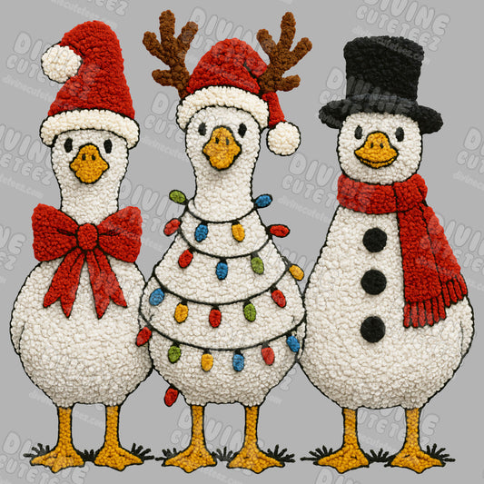 Chenille Duck Trio DTF Transfer