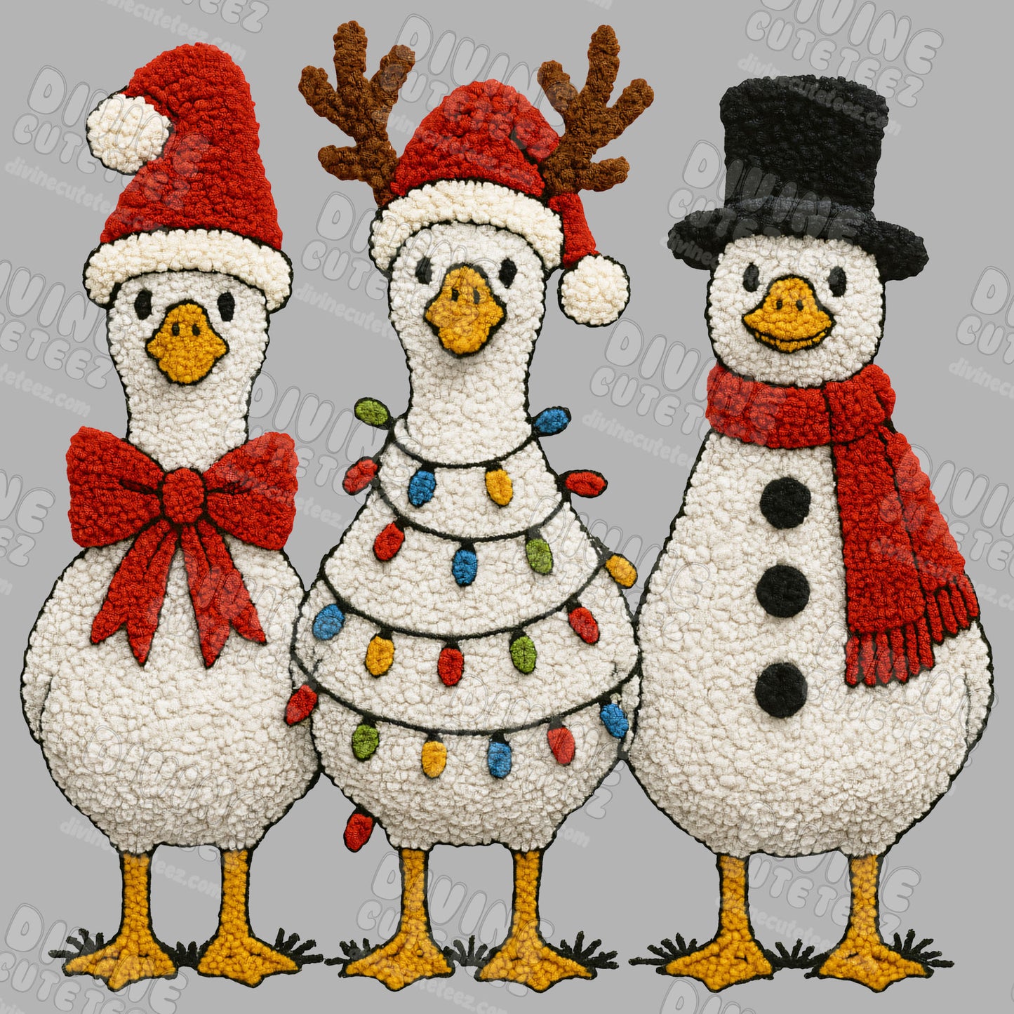 Chenille Duck Trio DTF Transfer