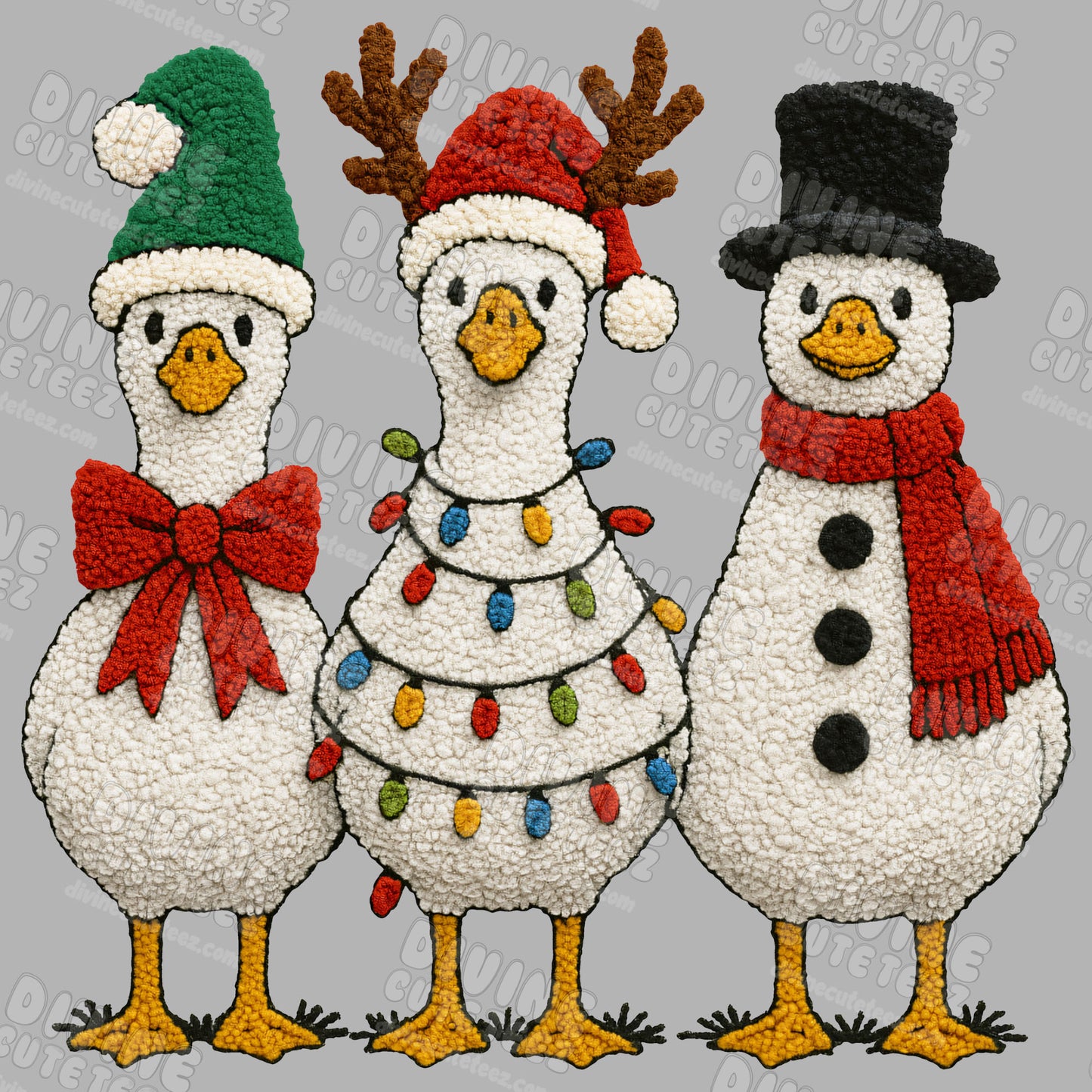 Chenille Duck Trio DTF Transfer