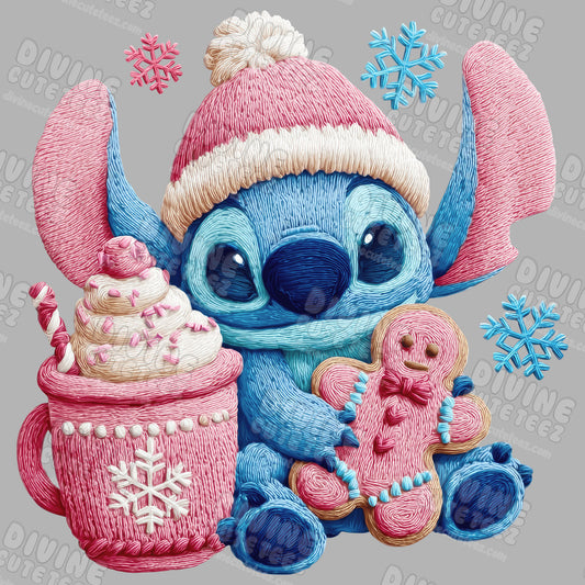 Pink Chenille Stitch DTF Transfer