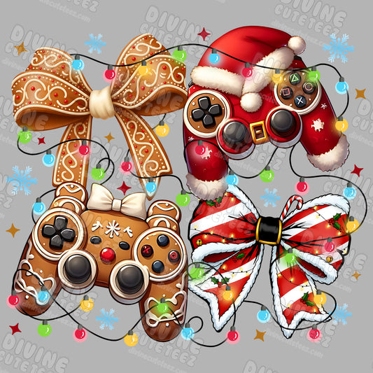 Christmas Game Controllers DTF Transfer