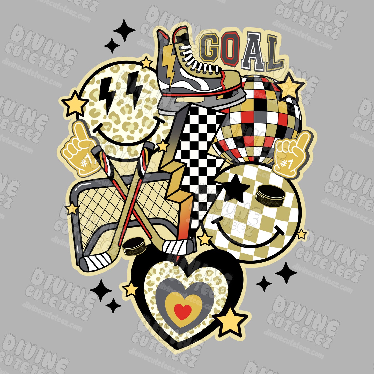 Hockey Goal Collage DTF Transfer