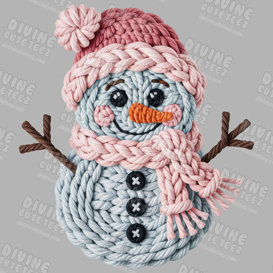 Knitted Snowman DTF Transfer