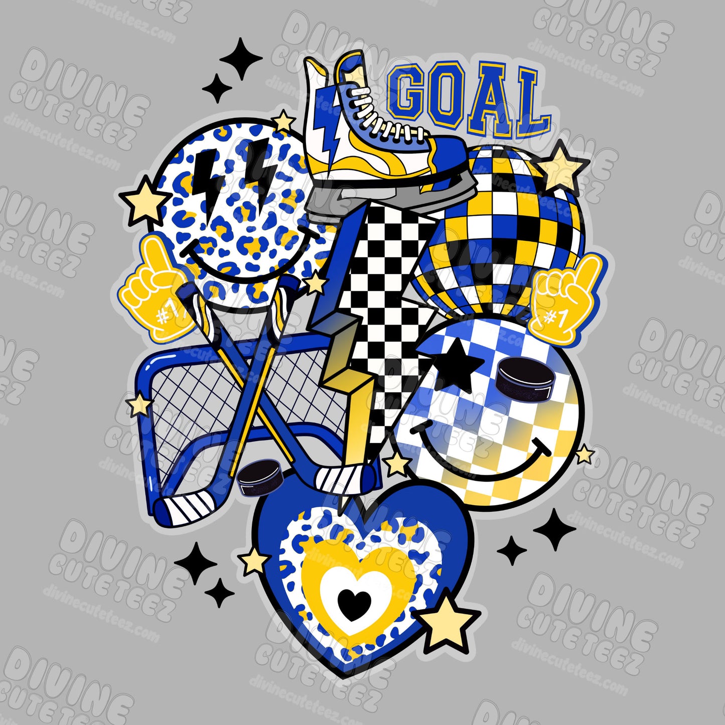 Hockey Goal Collage DTF Transfer