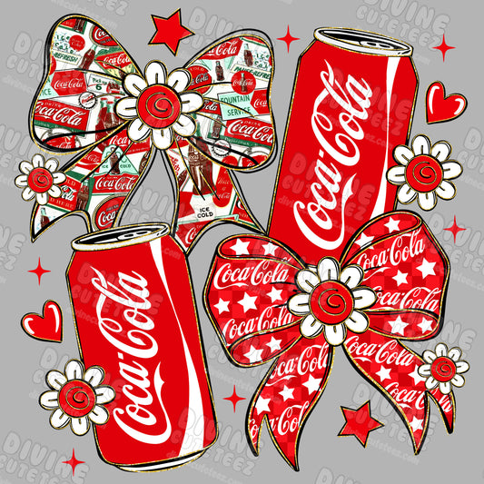 CocaCola Bows Collage DTF Transfer