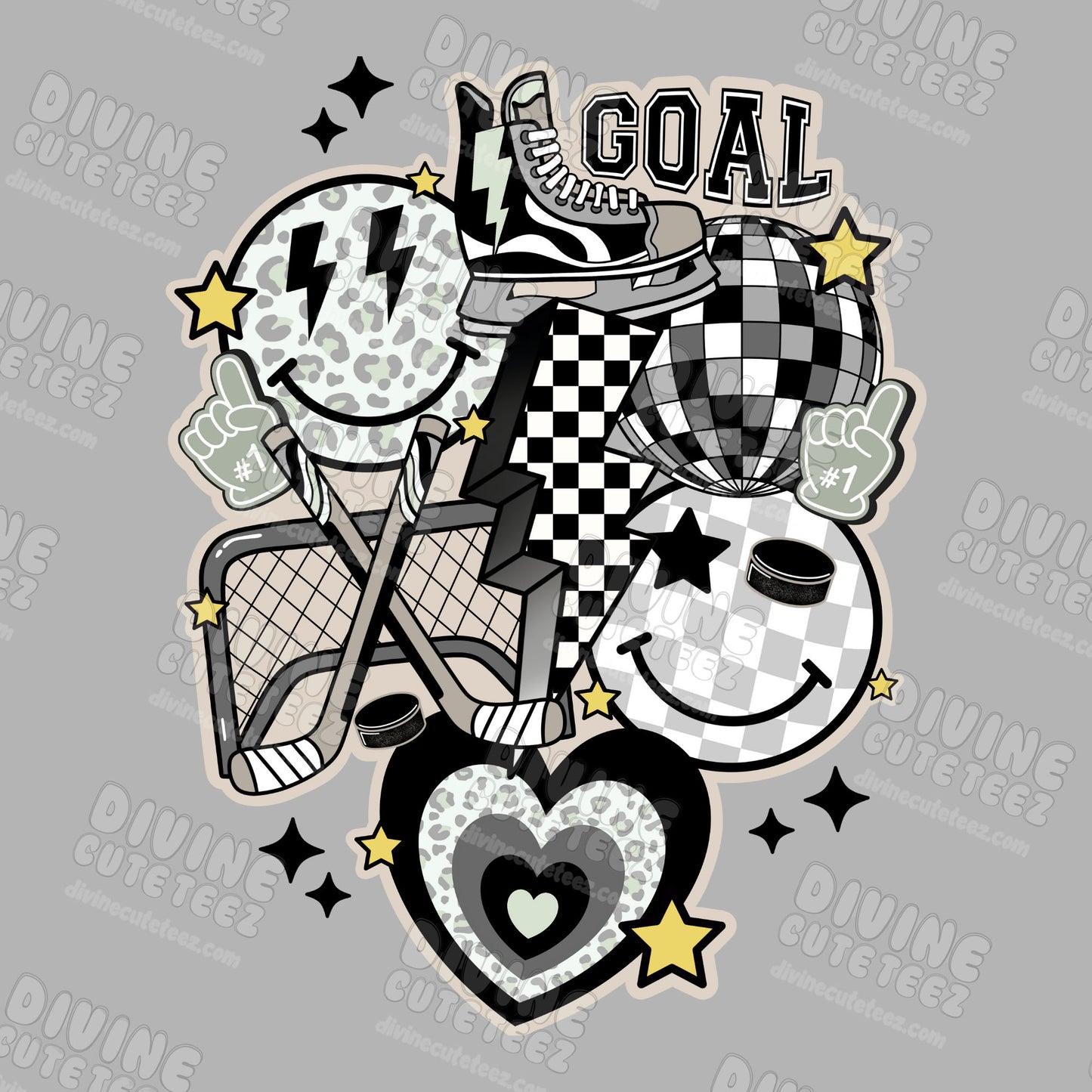 Hockey Goal Collage DTF Transfer