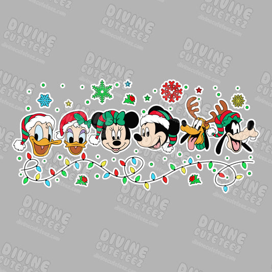 Mickey & Friends Christmas Lights DTF Transfer