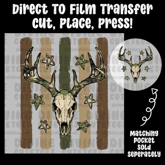 Striped Camo Deer Skull