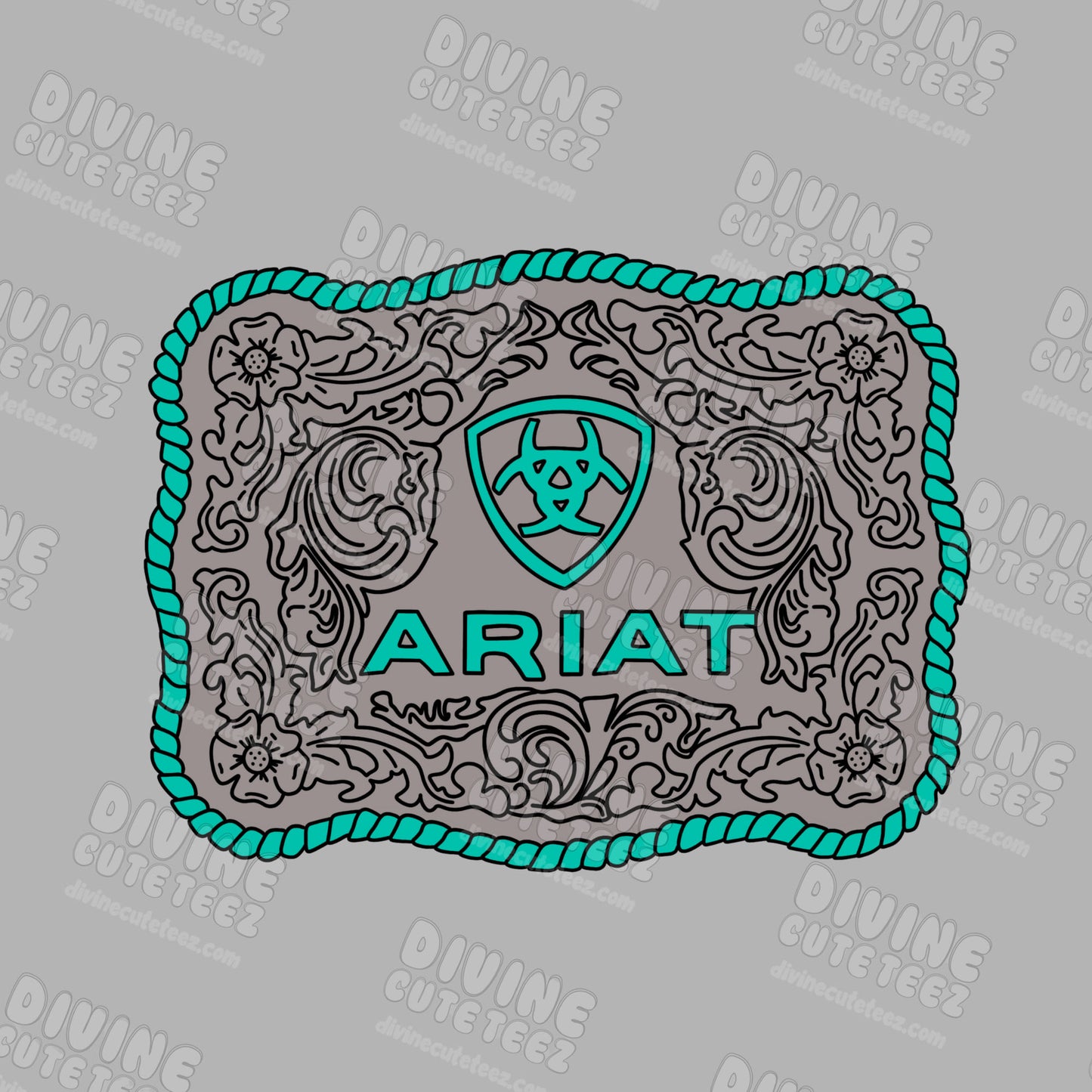 Floral Western Logo DTF Transfer