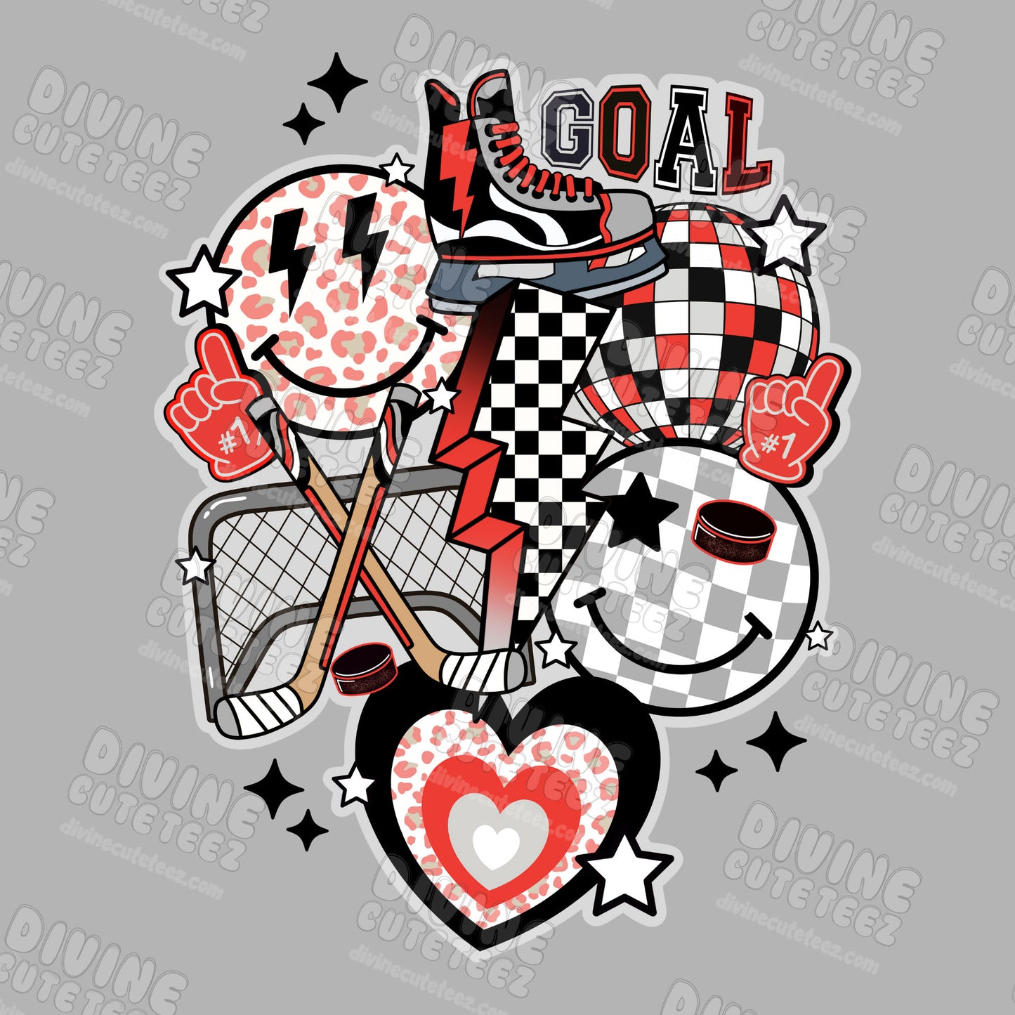 Hockey Goal Collage DTF Transfer