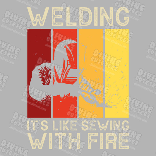 Sewing With Fire DTF Transfer