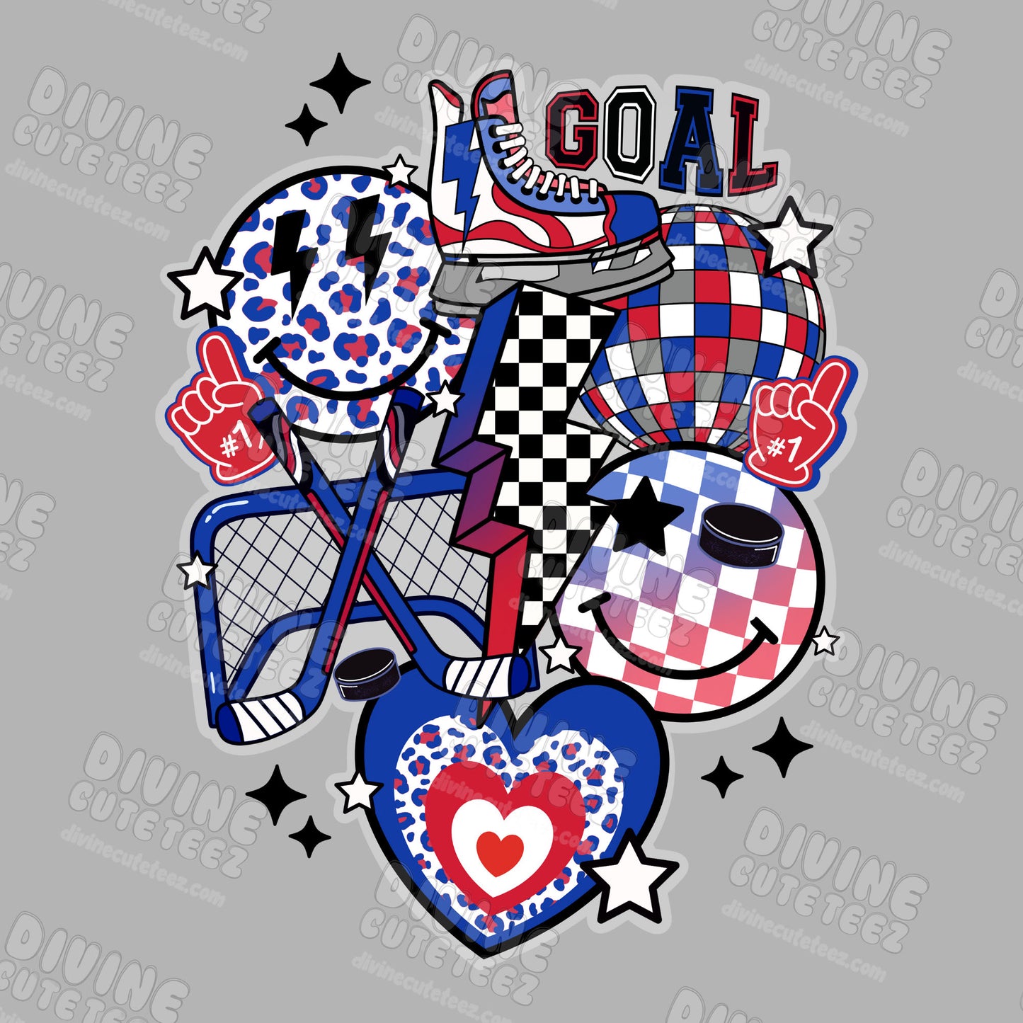 Hockey Goal Collage DTF Transfer