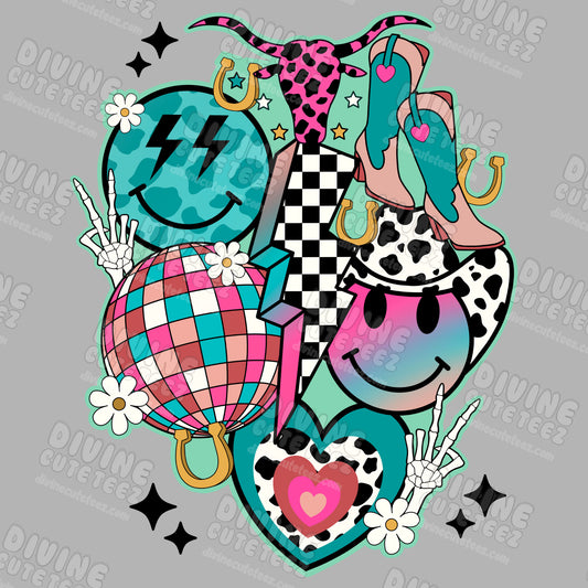 Western Collage DTF Transfer