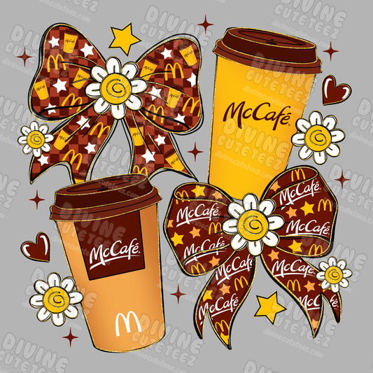 McCafe Bows Collage DTF Transfer