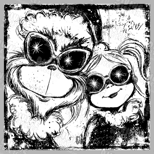 Grinch & Cindy B&W DTF Transfer