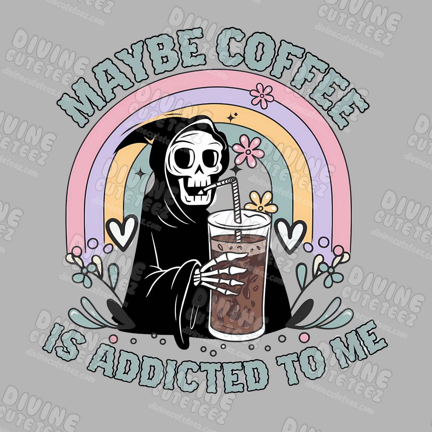 Maybe Coffee Is Addicted To Me DTF Transfer