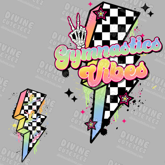 Gymnastics Vibes Lightning Bolt DTF Set