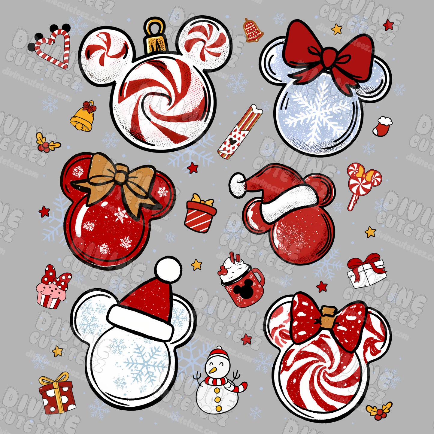 Mouse Head Ornaments DTF Transfer