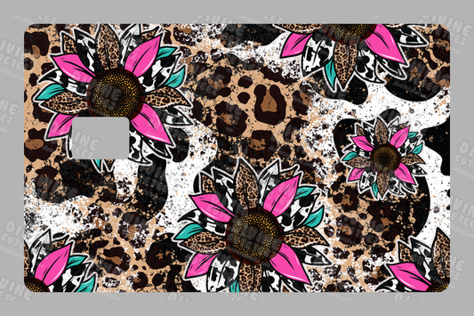 Sunflower Cheetah Print Card Skin UV-DTF