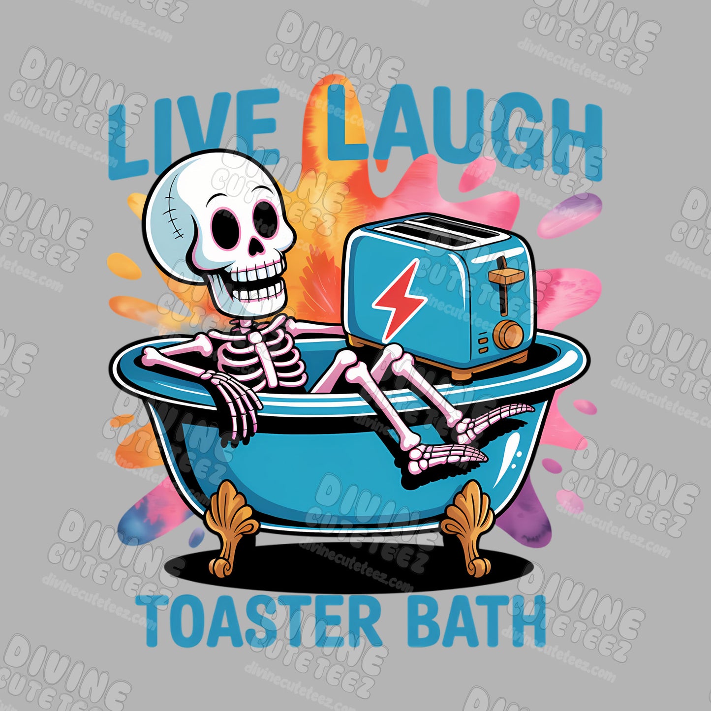 Live Laugh Toaster Bath DTF Transfer