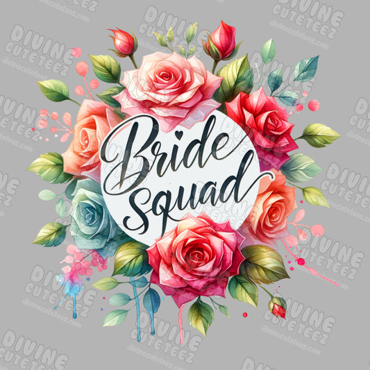 Floral Bride Squad DTF Transfer