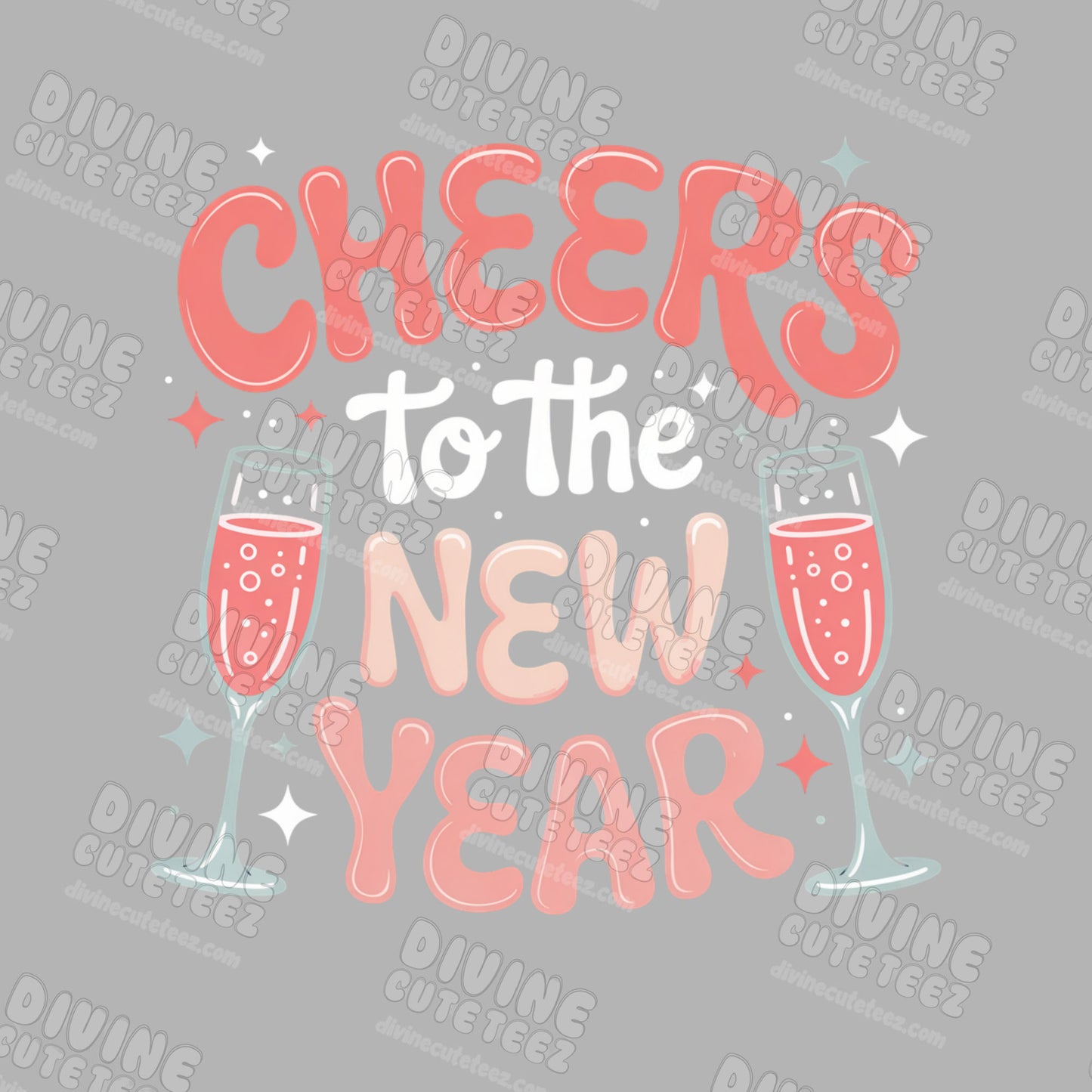 Cheers to the New Year DTF Transfer