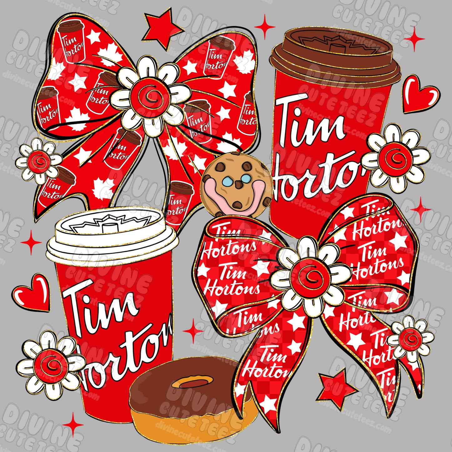 Tim Hortons Bows Collage DTF Transfer