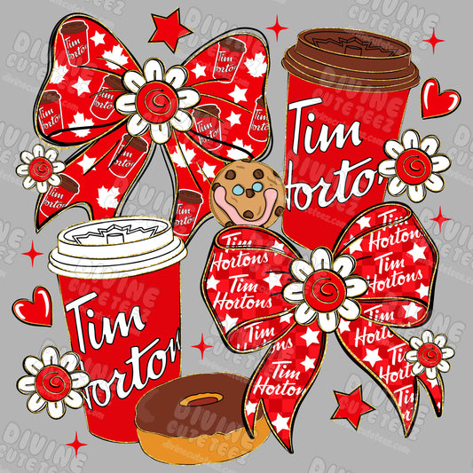 Tim Hortons Bows Collage DTF Transfer