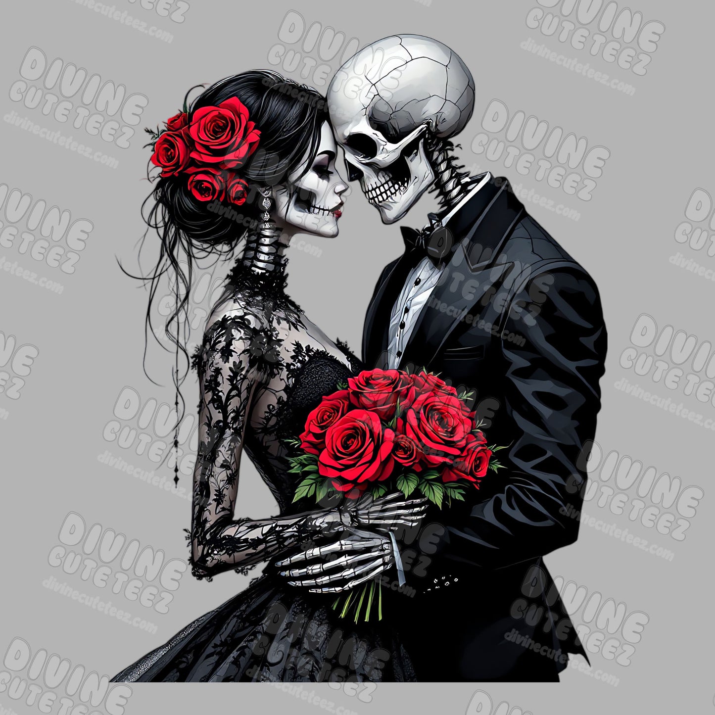 Skeleton Wedding Couple DTF Transfer