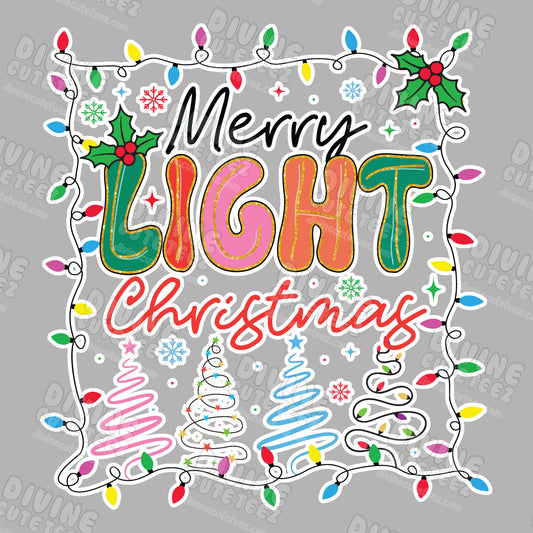 Merry Light Christmas DTF Transfer