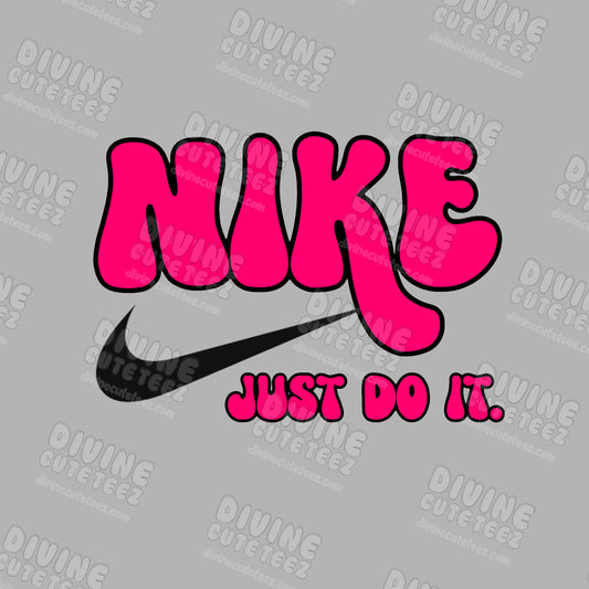Pink/Black Just Do It DTF Transfer