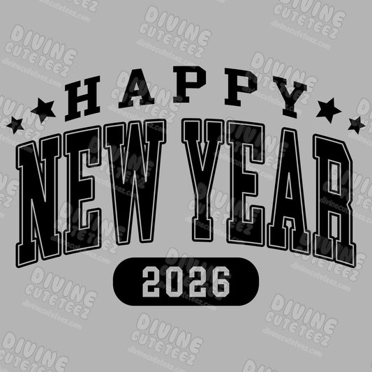 Happy New Year 2026 DTF Transfer