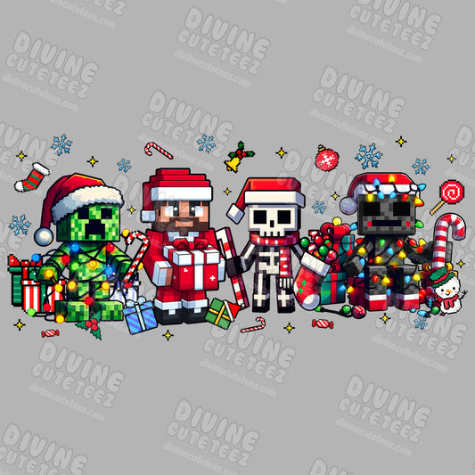 Minecraft Christmas DTF Transfer
