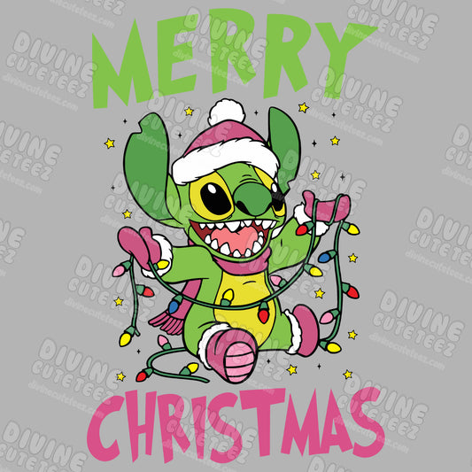 Merry Christmas Stitch DTF Transfer