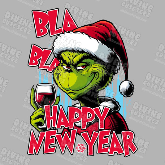 Bla Bla Happy New Year DTF Transfer