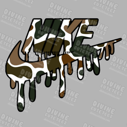 Drippy Camo Swoosh DTF Transfer
