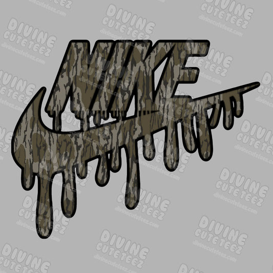 Digital Camo Drip Swoosh DTF Transfer