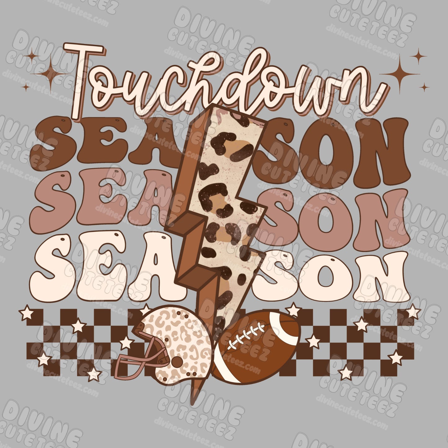 Checkered Touchdown Season DTF Transfer