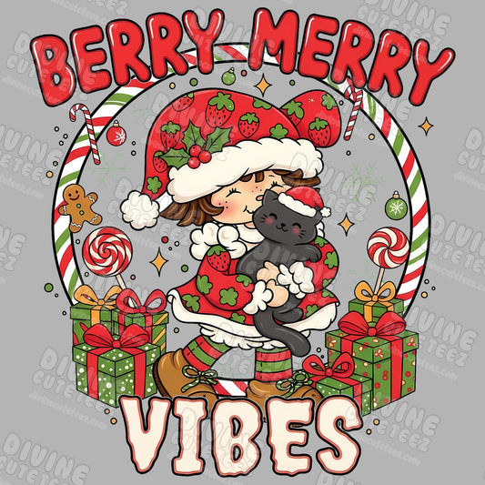 Berry Merry Vibes DTF Transfer