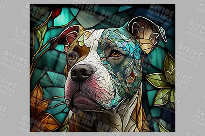 Stained Glass Pitbull 20oz Sublimation Transfer