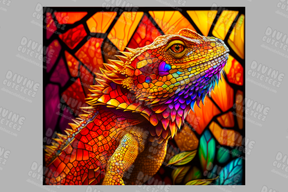 Stained Glass Bearded Dragon 20oz Sublimation Transfer