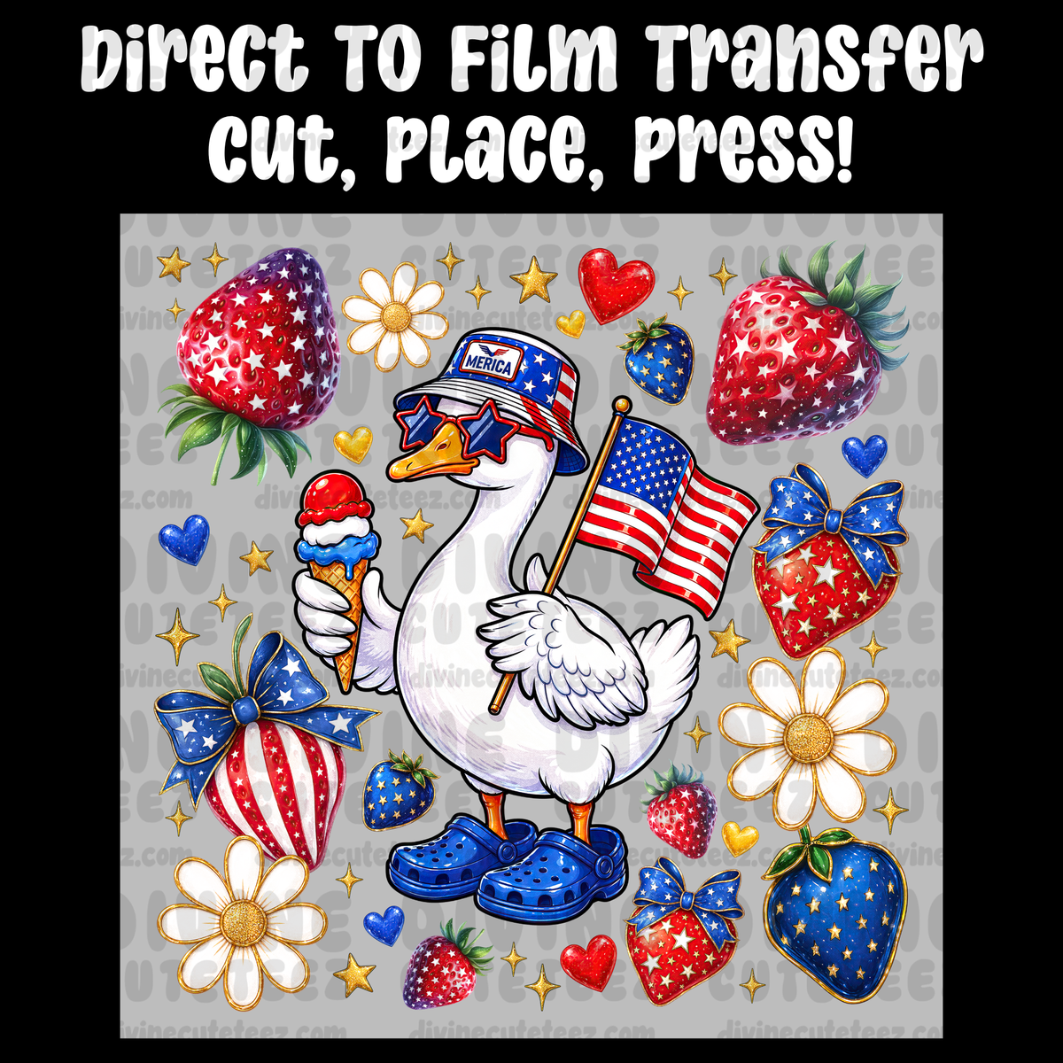 Patriotic Strawberry Goose