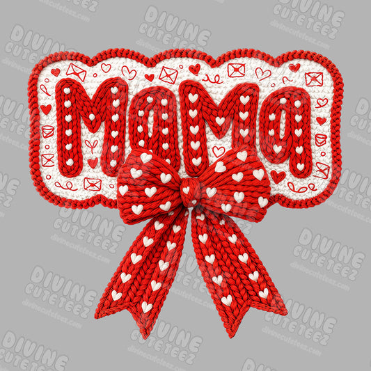 Valentine Crochet Mama DTF Transfer