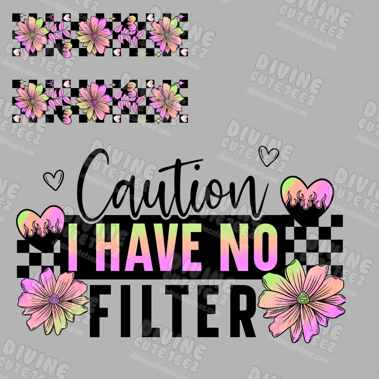 Caution I Have No Filter DTF Transfer Double Sleeve Set