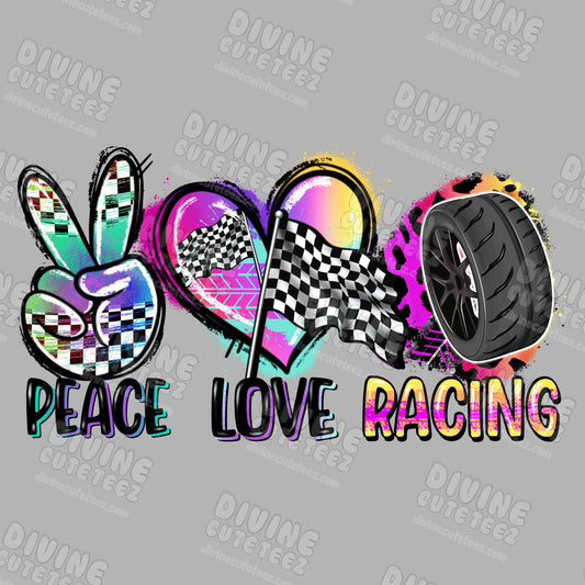 Peace Love Racing DTF Transfer