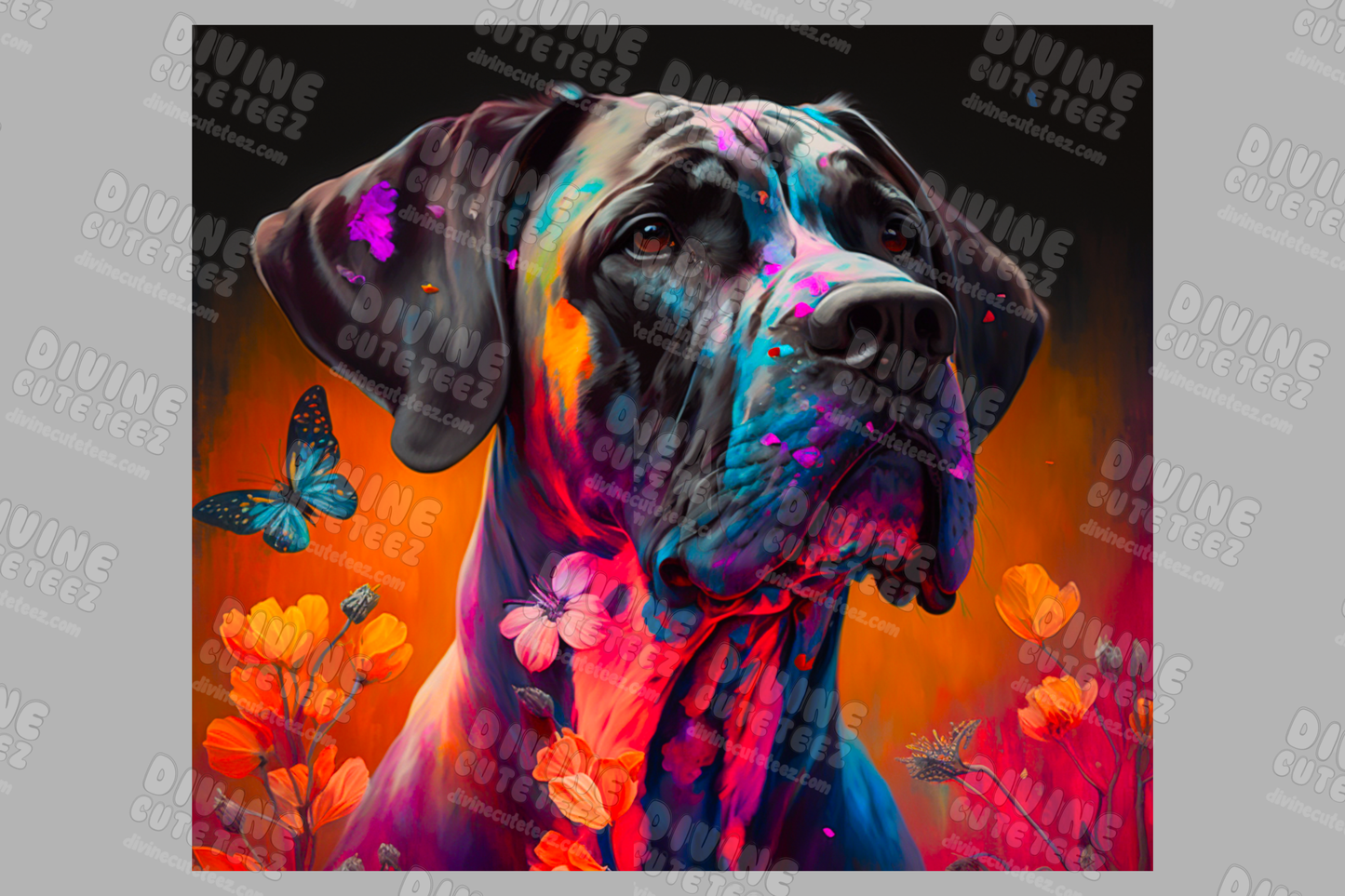 Great Dane Butterflies 20oz Sublimation Transfer