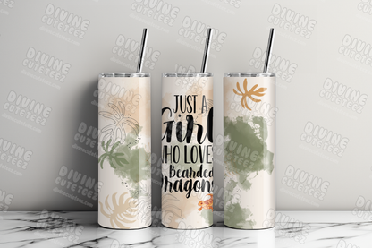 Just A Girl Who Loves Bearded Dragons 20oz Sublimation Transfer