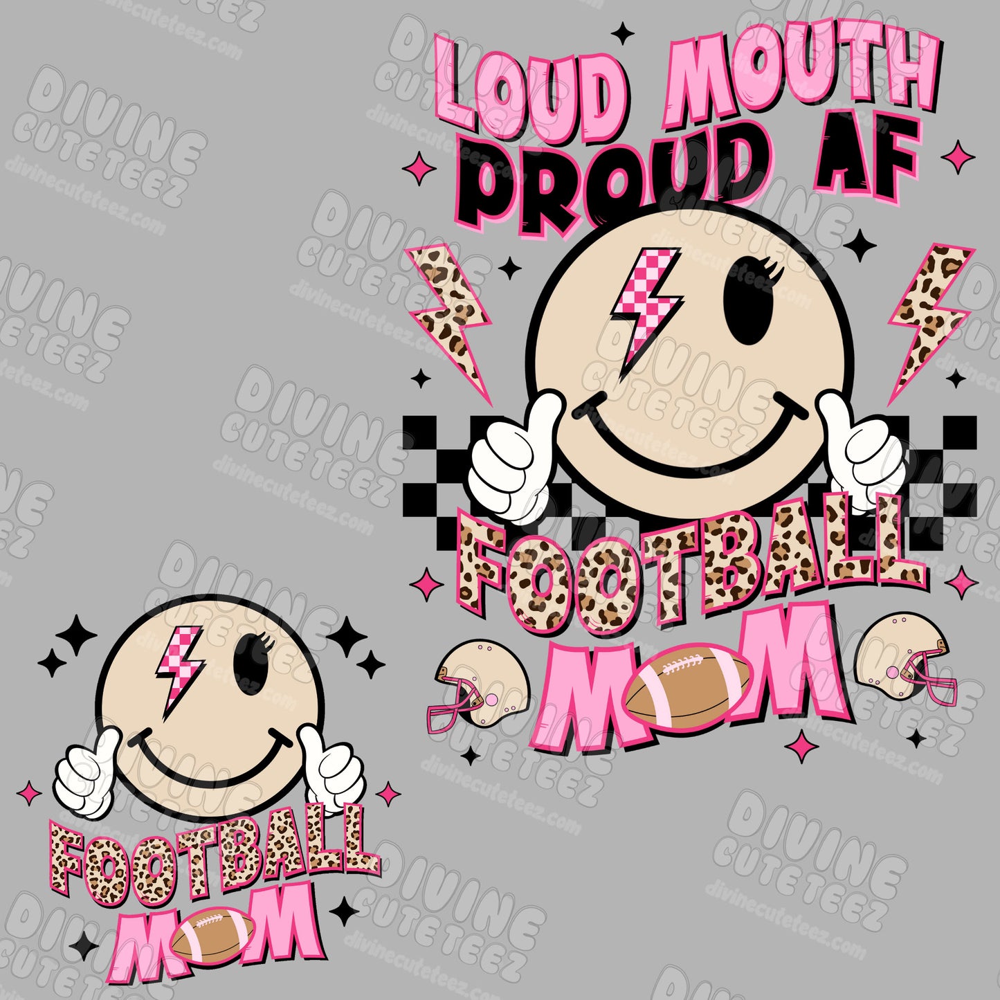 Loud Mouth Proud AF Football Mom DTF Set